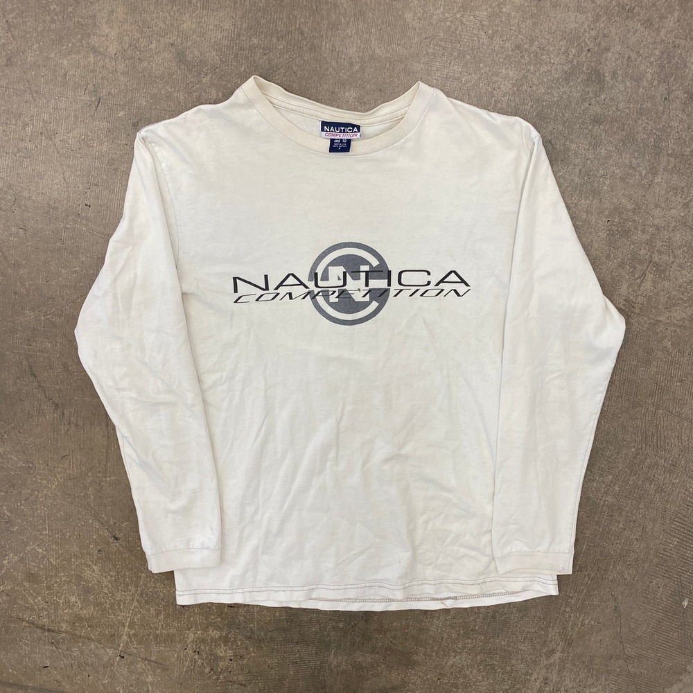 Vintage Nautica Competition 90s Sailing Boats Longsleeve Shirt Size Small